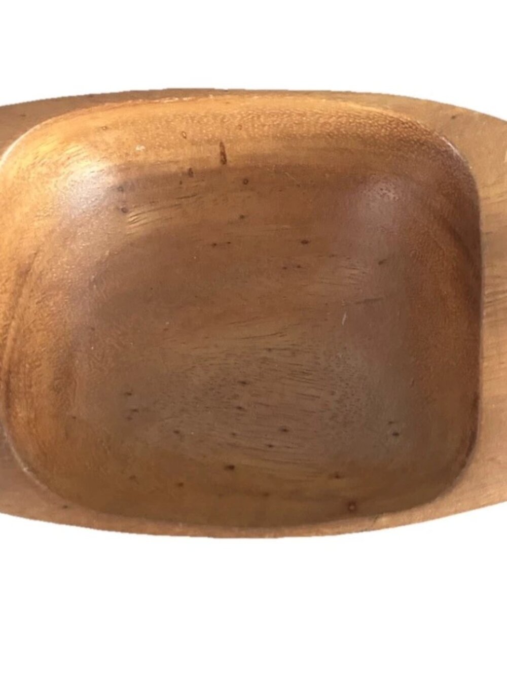 VTG Scandinavian MCM Teak Wooden Bowl Lip Handles 7.5" x  5" Dips Berries READ
